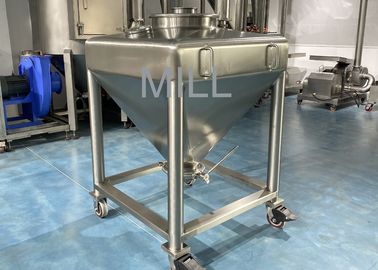 Konveyör için Paslanmaz Çelik Vakum Kübik IBC Toz Tote Tankı / IBC Tank Konteyner